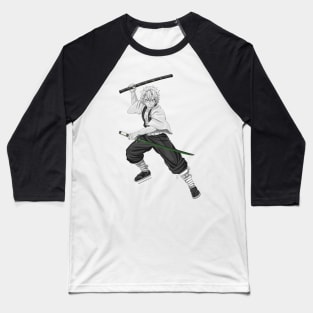 Gray Wind Man Baseball T-Shirt